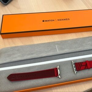 Hermes red Apple Watch Band
